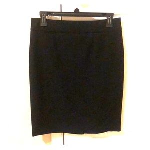 Lined black pencil skirt